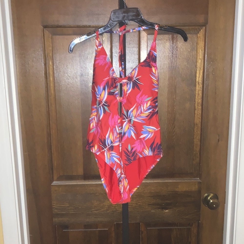 🔥 Deal / Sea Angel Red and Blue One Piece Swimsuit with Halter Neck Tie